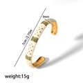 Bracciale vintage in acciaio inossidabile placcato oro 18K con smalto bianco e strass blu - Stile Stella Smalto Bianco Zirconia Ciano (TB7072-BL)