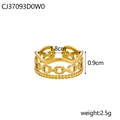 Detailed specs of golden triple-layered ring with dimensions 1.8cm width and 0.9cm height - Gold Three-Layer Texture