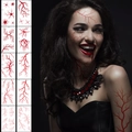 Set di 10 tatuaggi temporanei vene di sangue Halloween per trucco realistico SFX - Tatuaggi Vena XB011-020 (Set di 10)