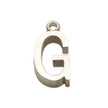 Minimalist silver stainless steel uppercase letter G necklace pendant with bail - Steel G (With Chain) / Silver-Letter G