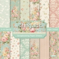 6x6 inch vintage floral scrapbooking paper pad with 12 elegant patterns for DIY albums - R2535 24 Sheets