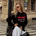 Μοντέρνο μαύρο βαμβακερό μακρυμάνικο T-shirt με vintage Sports Culture τύπωμα - S / Μαύρο