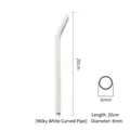 Milky white bent glass straw 20cm length 8mm diameter heat resistant for drinks - Curved Tube / Milky White