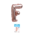 16 inch rose gold letter F foil balloon with premium backcard packaging for parties - 16" / Rose Gold Letter F (With Backing Card)