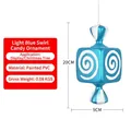 Light blue spiral painted PVC candy ornament for Christmas tree decor, 20cm height - 20CM Blue White Spiral Candy