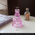Portacandele a forma di albero di Natale in vetro rosa trasparente per decorazioni - Portacandele in Vetro Albero di Natale - Rosa Trasparente