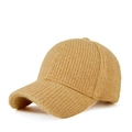 Winter warm knitted baseball cap in khaki, thick textured fabric for thermal protection - M(56-59CM) / Camel