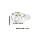 Silver fish tail open titanium steel ring with size dimensions and weight specifications - TYR0480 / Silver Irregular Fluid