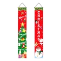 Rode kerstdeurbanners set met Merry Christmas tekst en feestelijke cartoonpatronen op stof - Stijl A-Klassieke rode kerstman