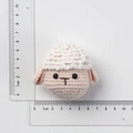 Handmade crochet white sheep pendant with pink face, measuring 5x5 cm in size - Handmade Crochet Sheep Doll