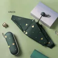 Mini forest green foldable sun umbrella with gold heart patterns and matching capsule case - Forest Green (Heart Mini)