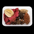 Preserved flower kit with pine cones and red dried leaves in a clear plastic box - Dried Nuts and Leaves