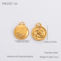 Golden stainless steel Virgo zodiac pendant with waterproof and hypoallergenic features - Virgo