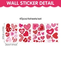 Romantic heart wall stickers set of 45 pieces for Valentine's Day decor, 30x20cm sheets - 45-Piece Heart Style (UV8CZW30062T_T)