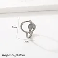 Irregular textured silver open ring with double-ring structure and micro-bead edges - 54-Hammered Double Band / Silver