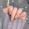 Unghie finte rosa nudo opaco di forma quadrata lunga per un look elegante e naturale - Polvere d'Oro Spezzata (BY1340) / 30 Pezzi/Confezione (Tipo di Colla per Fototerapia)