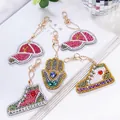DIY diamond painting keychain set with baseball caps and Hamsa hand glitter charms - QC017 Baseball Gear (5pcs) Double-sided