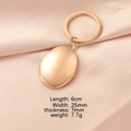 Rose gold oval locket keychain in 316L stainless steel for DIY photos, 6cm length - Oval Rose Gold