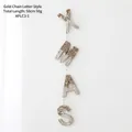 Detalle de cadena de letras XMAS doradas y brillantes de 50 cm para decoración navideña - Metal/Purpurina / Cadena de letras doradas