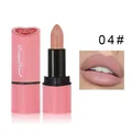 Matte velvet heart-shaped lipstick in shade 04 nude pink with lip color swatch - Heart Lipstick 04# (Nude Pink)