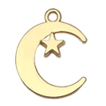 Ciondolo vintage dorato a forma di luna e stelle in lega per bracciali e portachiavi - Stella Luna Squisita