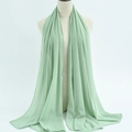 Elegant mint green chiffon headscarf with smooth edges for a draped silhouette - 71