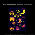 Halloween fluorescent tattoo sticker with glowing pumpkin and witch girl patterns - Halloween Fluorescent WSYG-003