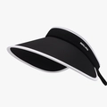 Visière de soleil noire pour femme avec bord blanc et protection anti-UV - Réglable / Noir (24H131黑色)