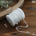 Iridescent faceted plastic bead chain roll for Christmas tree and festive decor 5M - Iridescent Ball Beads / 5m