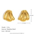 Orecchini vintage in acciaio inossidabile placcato oro 18K a forma di zucca con misure - Orecchini a Bottone a Forma di Zucca / Oro
