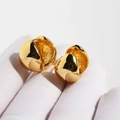 Elegant gold-plated teardrop earrings with a high-polished mirror finish in minimalist style - Gold