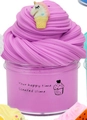 Slime profumato viola in barattolo con ciondolo gelato unicorno e texture a vortice - Unicorno Viola Fluorescente 50ml