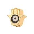 18K vergoldeter Hamsa Hand Anhänger mit Evil Eye Detail für DIY Schmuckherstellung - Helles Gold