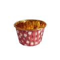 Red and white checkered muffin cups with golden foil lining for baking cupcakes - 50Pcs/Pack / Red Gingham
