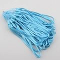 Light blue braided nylon wrist lanyard strap with matching plastic buckle connector - Light Blue