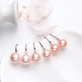 Elegant s925 silver hook earrings featuring round soft pink-purple natural pearls - White Gold / 6mm Pink Natural Pearl Earrings