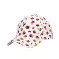 Berretto da baseball con stampa leopardata astratta colorata su base bianca e visiera curva - Stampa Rosso e Viola (2#)