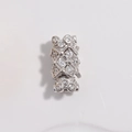 Macro view of S925 silver cylinder clasp with cubic zirconia and hollow diamond pattern - Type D: White Gold White Zirconia Lattice Screw Clasp