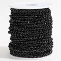 1 meter black faceted crystal beads on stainless steel chain for DIY jewelry making - 3.6mm (1m/Pack) / Steel Chain - Black