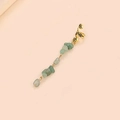 Bohemian gold ear cuff with hanging green natural stone fragments in vintage ethnic style - Dark Green Short E9219