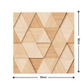 Self-adhesive 30x30cm PVC wall panel with 3D triangle geometric light wood grain pattern - 1501-Wood Triangle