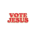 Spilla in smalto con finitura rossa e scritta Vote Jesus dorata per vestiti - Stile Vote Jesus (QHXZ939)