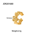 Gouden bloemenoormanchet van 18K roestvrij staal met een diameter van 10,5 mm - Continu Bloemenstijl (JDR201680) / Verstelbaar Open