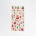 Hoja de pegatinas navideñas de PVC con Papá Noel, renos y detalles en pan de oro - YLCP-10