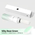 24-rib automatic folding umbrella in gradient bean green with matching pouch and gift box - 24-ribbed 12k Silky Green Automatic Umbrella / Gift Box Not Included