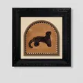 Vintage art deco framed leopard print wall art with textured black square frame - Retro Cheetah (24Y60233)