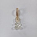 Transparent gummy bear pendant in resin with a golden sparkling diamond clasp - Transparent Bear