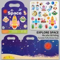 Libro di adesivi spaziali riutilizzabili per bambini con 30 adesivi a tema spazio - Tema Spazio Universo / Viaggio Spaziale