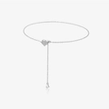 Adjustable S925 silver heart bracelet with sparkling zircon charms in silver finish - 925 Silver / Platinum Plated (Adjustable)