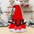 Classico cappello di Natale in velluto rosso con corna di renna marroni e pompon bianco - Corna Cachi Con Fiocco A Pois (J-CZ20) / Adulto